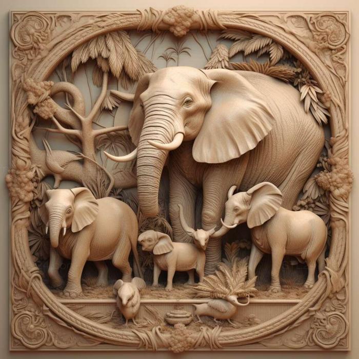 Nature and animals (animal 4, NATURE_608) 3D models for cnc